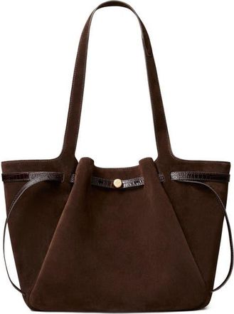 Tory Burch Romy Suede Tote in Dark Cocoa at Nordstrom