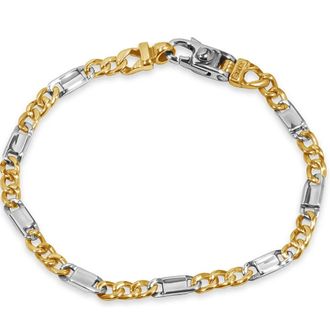 Pompeii3 Mens Figaro Link 14k Gold (13gram) or Platinum (21gram) 5mm Bracelet 8