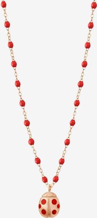 Gigi Clozeau Halskette aus Ros&eacute;gold und Harz Ladybug Noir
