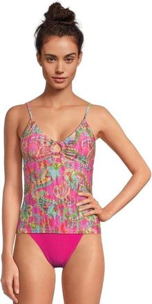 BECCA by Rebecca Virtue Polynesia Tankini Top Womens Multicolor Stretch Swimwear JZZ681