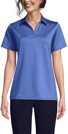Lands End Short Sleeve Rapid Dry Sport Neck Polo Shirt in True Blue at Nordstrom, Size Medium