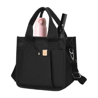 Generic Large Shopping Bag With Handle, Utility Bags With Shoulder Strap, Beach Bag For Women, Girls, School, Outdoor Travel, Picnic, Daily Travel, Black, Con