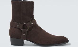 Saint Laurent Wyatt Harness 40 suede biker boots