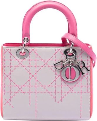 Dior Pre-owned Handbags, female, Pink, Size: ONE SIZE Pre-owned Leather Handbag