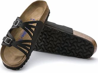 Birkenstock Womens Granada Soft Footbed Oiled Leather Sandals In Black