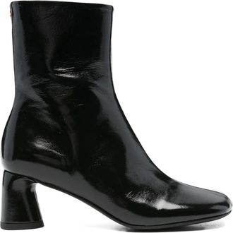Halmanera 55mm patent leather block-heel boots - women - Patent Leather/Leather/Rubber - 40 - Black