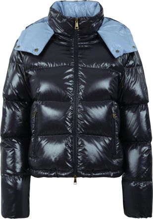 Moncler Jassen, Dames, Blauw, M, Nylon, Niveole Korte Puffer Jas