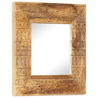 vidaXL Espejo Tallado A Mano Madera Maciza De Mango 50x50x2,5 Cm Vidaxl
