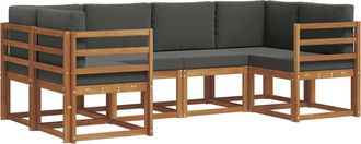 vidaXL Conjunto De Sof&aacute;s De Exterior 6 Uds. Natural Y Antracita Vidaxl
