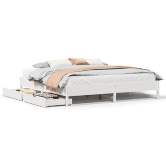 Berkfield Home Bed Frame without Mattress White 180x200 cm Super King Solid Wood Pine