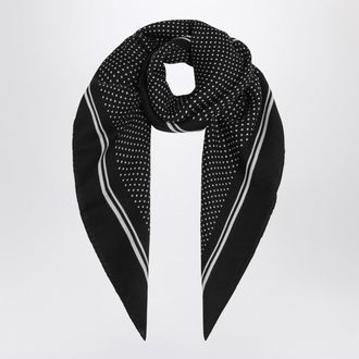 Destin Black Wool Polka Dot Bandana