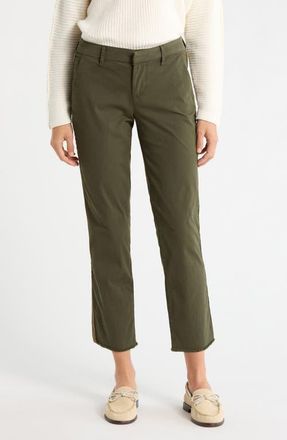 Frank & Eileen Wicklow Crop Chinos in Army Tuxedo Gold Stripe at Nordstrom, Size 14