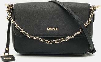 DKNY Dkny Bryant Park Flap Black Leather Shoulder Bag