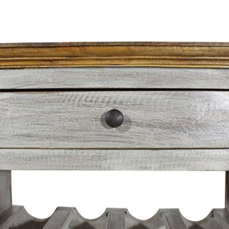 Berkfield Home Classic Wine Rack Solid Reclaimed Wood 55x23x85 cm in Light Grey | Size: 55 x 23 x 85 cm