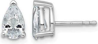Diamond2Deal 14k White Gold 1.5 ct Pear Lab Grown Diamond Stud Earrings VS Clarity, G-H Color