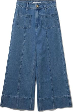 Sofie Schnoor Licht Denim Blauwe Wijde Spijkerbroek - Dames - Loose Fit Jeans - Blauw - XS - Denim - Jeans