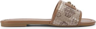 Kurt Geiger Womens Chiswick Flat Sandal Sandals - Brown Fabric - Size UK 8