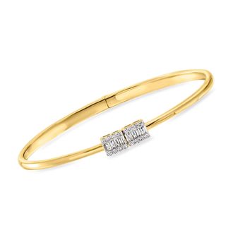 Ross-Simons Lab-Grown Diamond Cuff Bracelet in 18kt Gold Over Sterling
