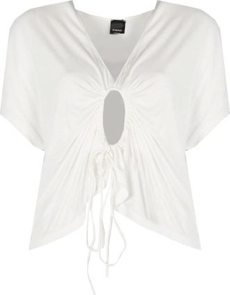Pinko Pinko - Vaduz Top - Dames - Blouses & Shirts - Wit - Maat: L Zijde