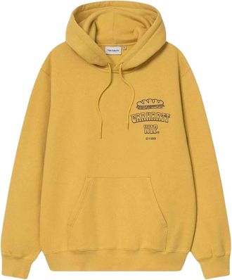Carhartt Work in Progress Graphic Print Pullover Hoodie - Heren - Hoodies - Geel - M - Katoen - Hoodies & sweatvesten