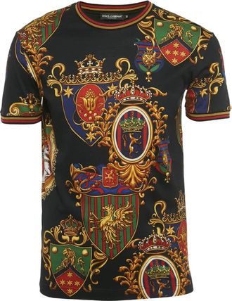 Dolce & Gabbana T-shirt girocollo Stemmi 3 con stampa - Nero