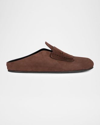 Jacquemus Men & apos;s Les Moccasin Suede Mules