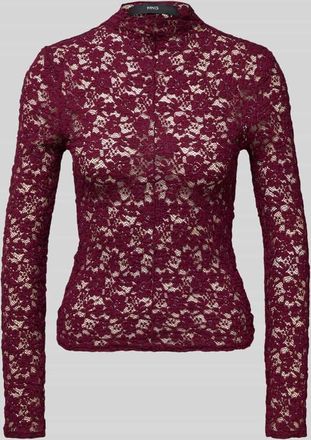 Mango Longsleeve mit Stehkragen Modell SELENA in Bordeaux, Größe XL