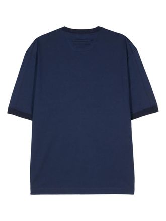 Ermenegildo Zegna Ribbed-Trim Cotton T-Shirt - Navy