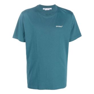 Off-white Mens Off-White FW22 Arrow Printing Round Neck Short Sleeve Ordinary Version Blue T-Shirt OMAA027F22JER0115501