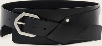 AllSaints Leather Jade Tapered Leather Belt, Size: XS
