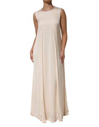 PESERICO Viscose Pleated Sleeveless Long Maxi Womens Dress (Pre-Owned)