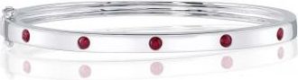 Allurez Ruby Five Stone Bangle 14K White Gold (0.38ct)