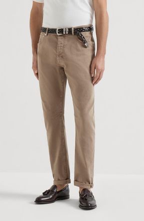 Brunello Cucinelli Garment-dyed denim trousers in Light Brown at Nordstrom, Size 56 It