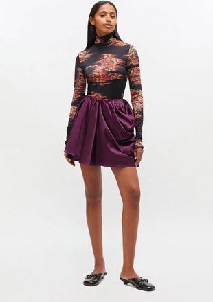 Ganni Mauve Wine Draped Skirt - Size 32 Acetate