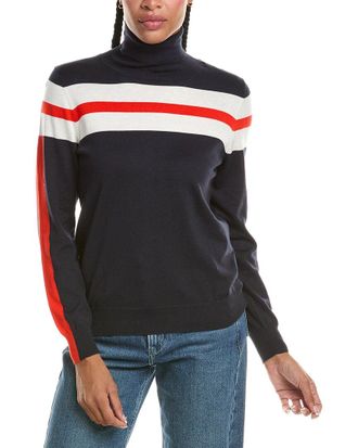 N.Peal N. PEAL Stripe Roll Neck Cashmere-Blend Sweater