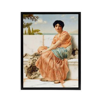Artery8 Godward Reverie Days Of Sappho Framed Canvas Wall Art Print | Size: W24 x H32