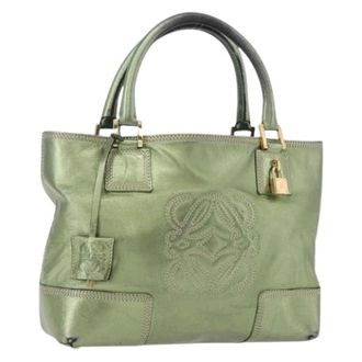 Loewe Pre-owned CD Tote Bag - Dames - Pre-owned - Groen - Maat: ONE Size Leer