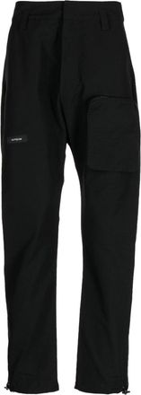 ISO.POETISM zip-pocket cotton trousers - men - Nylon/Cotton/Cotton - L - Black