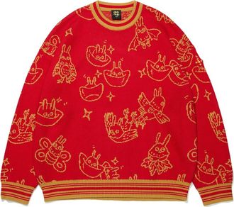Li-Ning Rijindoujin All-Over Print Sweater Red Gold AMBT007-1