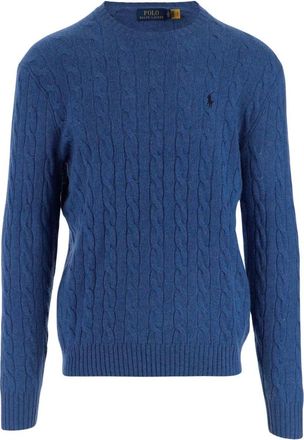 Polo Ralph Lauren Wool Cable Knit Sweater - Heren - Ronde hals truien - Blauw - S - Wol - Truien & Vesten