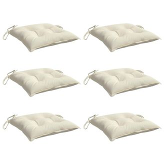 vidaXL Cojines Sillas De Jard&iacute;n 6 Uds Tela Oxford Crema 40x40x7 Cm Vidaxl