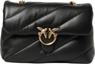 Pinko Klassieke Schoudertas - Dames - Schoudertassen - Zwart - ONE Size - Leer - Tassen
