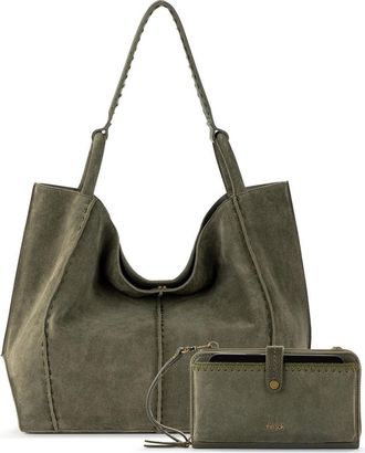 The Sak Los Feliz Large Tote Leather Bag & Iris Smartphone Bundle in Moss Suede at Nordstrom