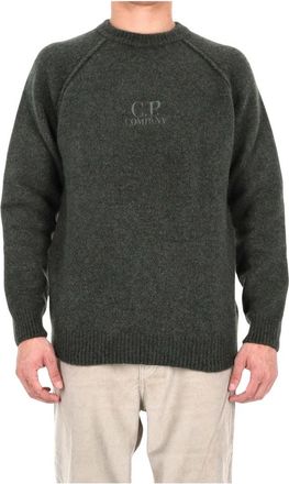 C.P. Company Girocollo Trui - Heren - Ronde hals truien - Groen - L - Wol - Truien & Vesten