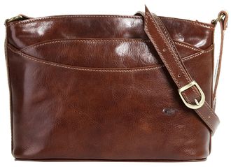 Pik&eacute; Umh&auml;ngetasche PIK&Eacute;, Damen, Gr. B/H/T: 30cm x 23cm x 11cm onesize, braun, Leder, gl&auml;nzend, Taschen Umh&auml;ngetasche, echt Leder, Made in Italy