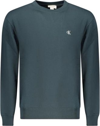Calvin Klein Sweatshirt met lange mouwen - Heren - Sweatshirts - Blauw - M - Katoen - Hoodies & sweatvesten
