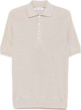 Brunello Cucinelli Ribbed-knit Polo Shirt