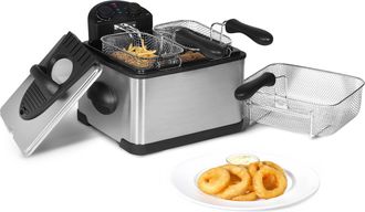 MegaChef 4.23 Quart Stainless Steel Electric Deep Fryer with Timer