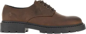 Bianco Leather lace-up shoes with vintage effect Man 40