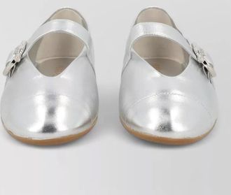 Ferragamo laminated leather ballerina shoes